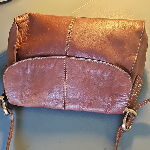 Liz Clayborne Genuine Leather Elegant Brown Women's Bag. Gold Hardware. - Picture 1 of 14